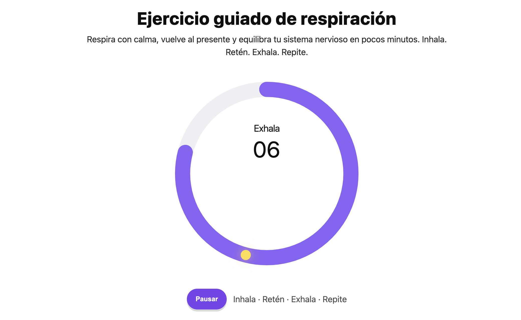trabajo de respiración y atención plena